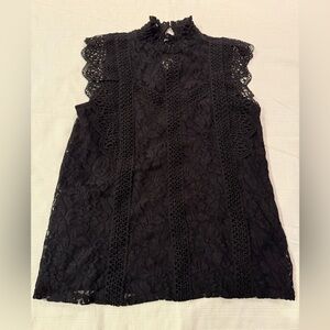 Black lace sleeveless top